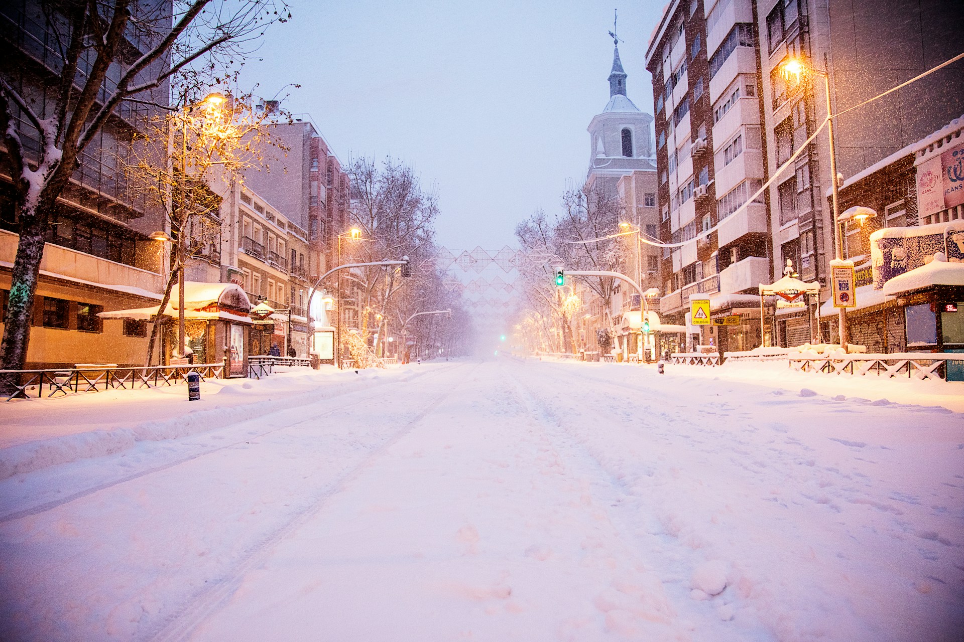 Borrasca Filomena dejando medio metro de nieve en Madrid