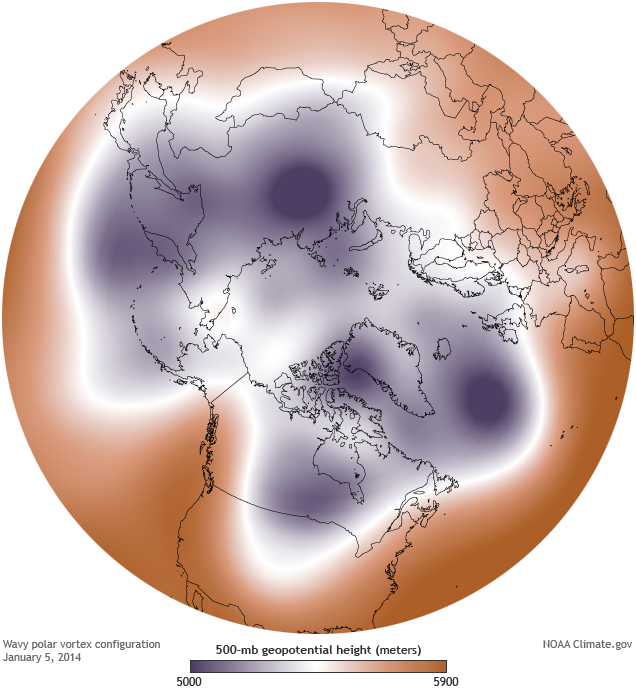 Vórtice polar en enero de 2014