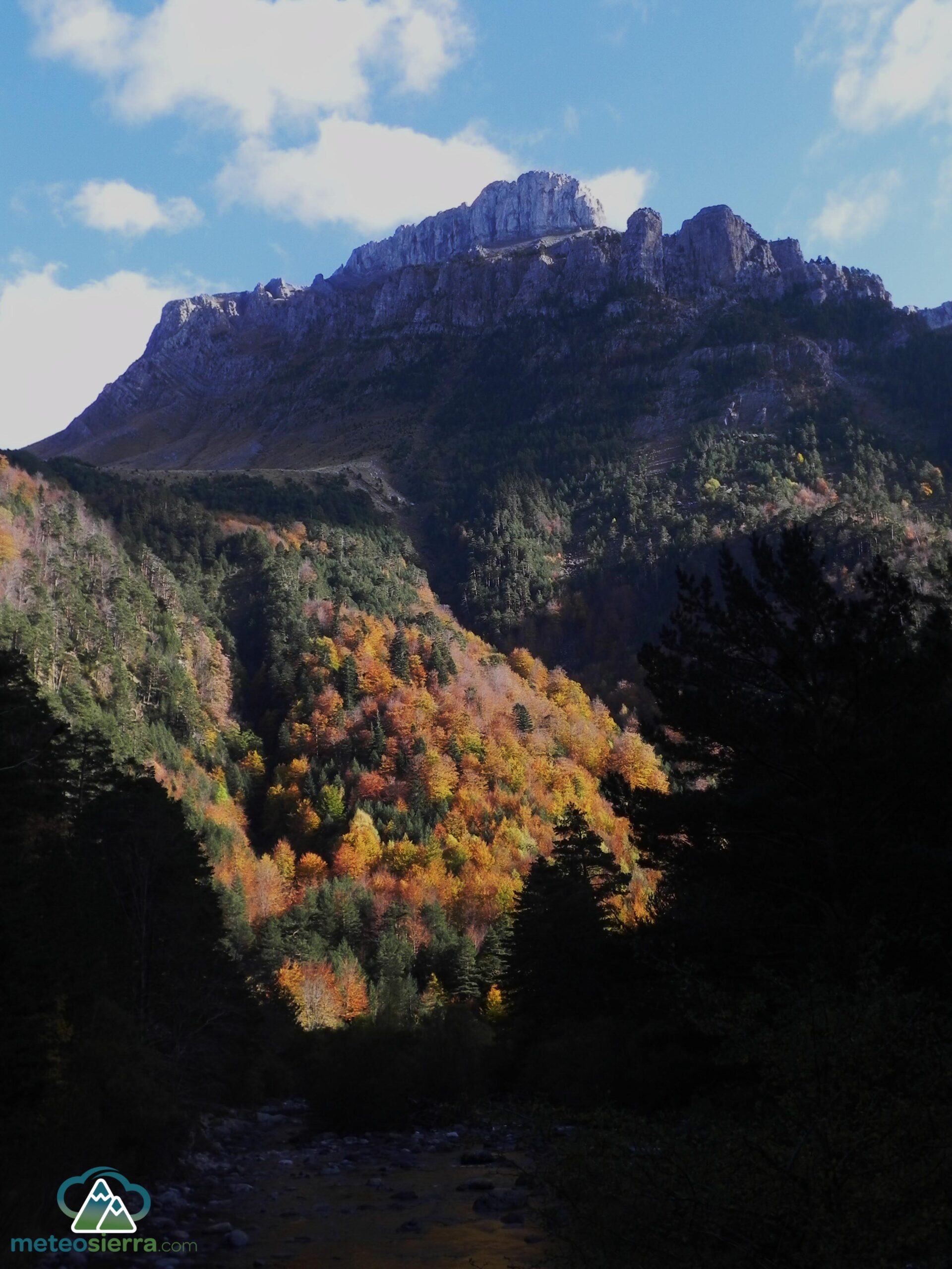 Castillo de Acher desde la Selva de Oza
