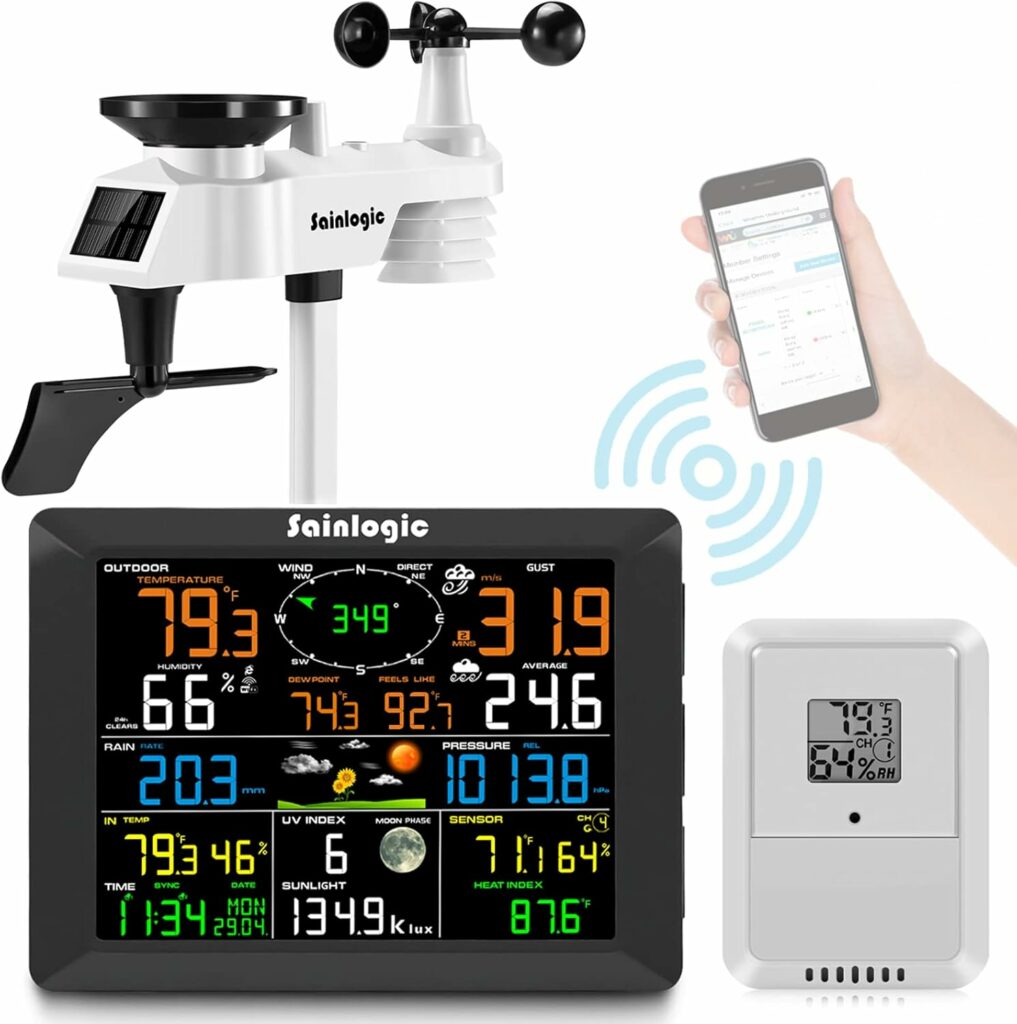 Sainlogic FT0300. Estación Meteorológica Wi-Fi 7 en 1 Multicanal con Pantalla de 8,3 Pulgadas
