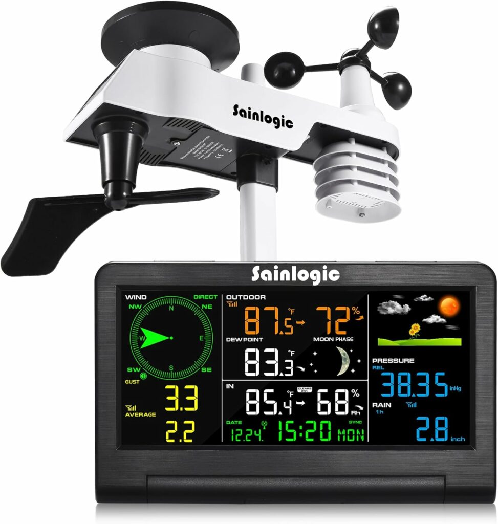 Sainlogic WS089. Estación Meteorológica Inalámbrica 5 en 1 con Pantalla de 7 Pulgadas