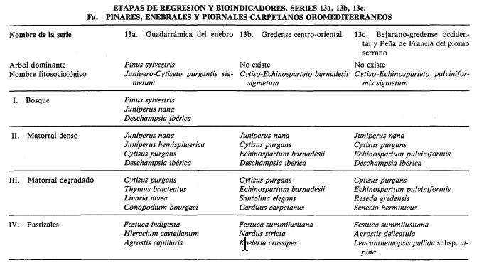 Series de Vegetación del Sistema Central