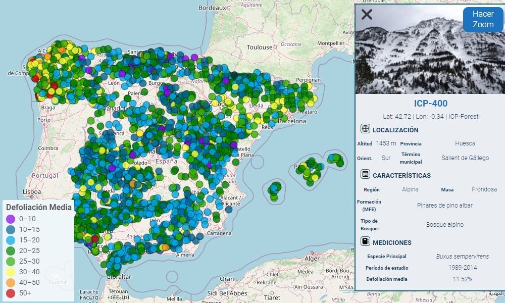 Visor de la Parcelas Forestales de España