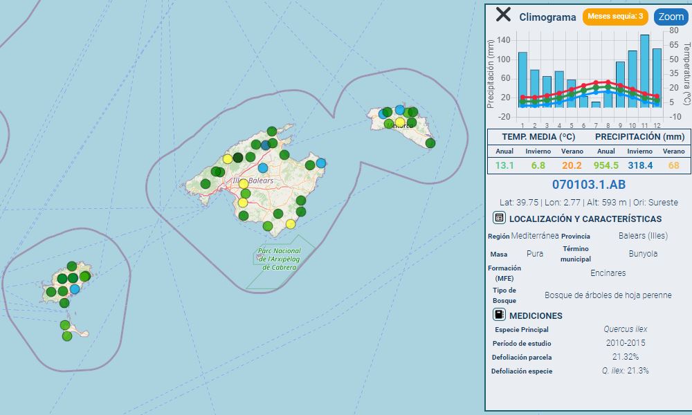 Visor de las Parcelas de Encina y Pino Carrasco